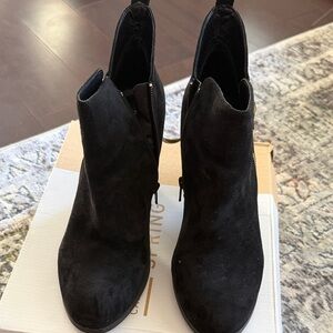 Call It Spring Black Suede Ankle Booties with Side Zipper